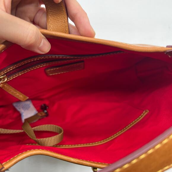 Dooney & Bourke Handbags Florentine Leather Crescent Hobo Brown Chestnut - Picture 13 of 16